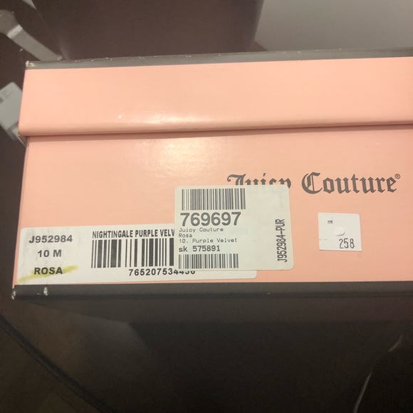 Juicy Couture purple velvet heels. New. Size 10 - Picture 4 of 8